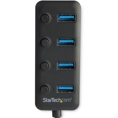 StarTech.com 4 Port USB 3.0 Hub - USB Type-A to 4x USB-A with Individual On/Off Port Switches - SuperSpeed 5Gbps USB 3.2 Gen 1 - Bus Power HB30A4AIB