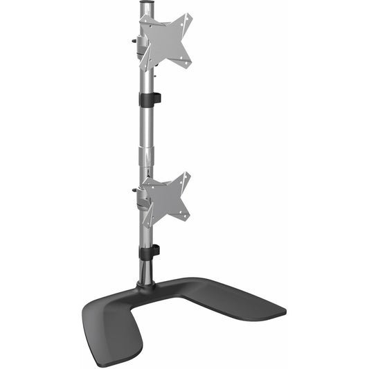 StarTech.com Vertical Dual Monitor Stand, Free Standing Height Adjustable Stacked Monitor Stand up to 27" (17.6lb/8kg) VESA Mount Displays ARMDUOVS