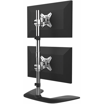 StarTech.com Vertical Dual Monitor Stand, Free Standing Height Adjustable Stacked Monitor Stand up to 27" (17.6lb/8kg) VESA Mount Displays ARMDUOVS