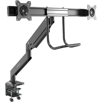 StarTech.com Desk Mount Dual Monitor Arm, Ergonomic VESA Mount 32" (17.6lb/8kg) Displays, Crossbar Handle for Full Motion, C-Clamp/Grommet ARMSLMBARDUO