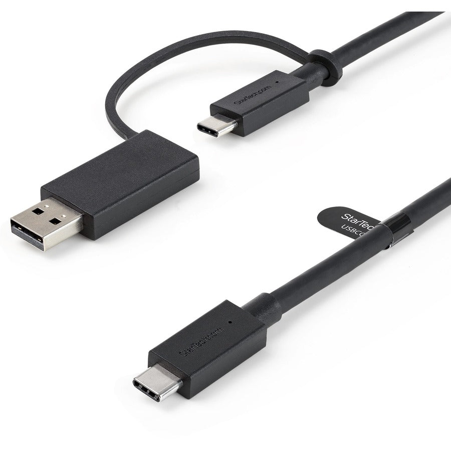 StarTech.com 3ft/1m USB-C Cable with USB-A Adapter Dongle, USB-C to C (10Gbps/PD), USB-A to C (5Gbps), 2-in-1 USB C Cable for Hybrid Dock USBCCADP