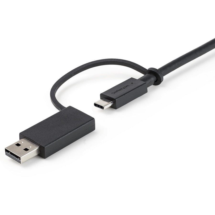 StarTech.com 3ft/1m USB-C Cable with USB-A Adapter Dongle, USB-C to C (10Gbps/PD), USB-A to C (5Gbps), 2-in-1 USB C Cable for Hybrid Dock USBCCADP