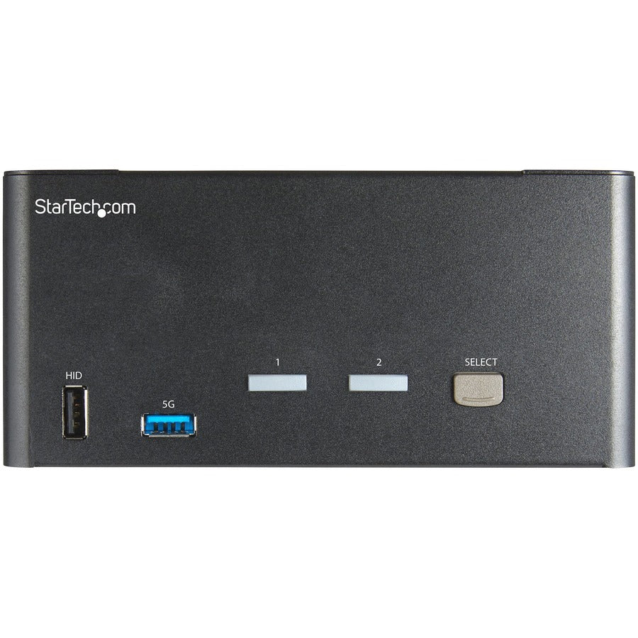 StarTech.com 2 Port Triple Monitor DisplayPort KVM Switch 4K 60Hz UHD HDR, DP 1.2 KVM Switch, 2-Pt USB 3.0 Hub, 4x USB HID, Audio, Hotkey SV231TDPU34K