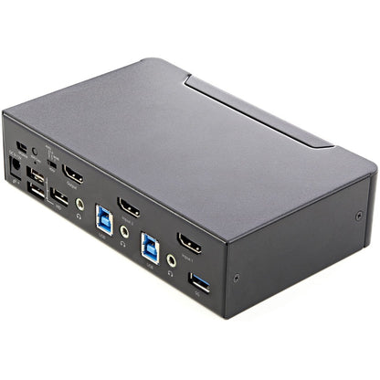 StarTech.com 2 Port HDMI KVM Switch 4K 60Hz UHD HDR, HDMI 2.0 Single Monitor, 2 Port USB 3.0 Hub, 4x USB HID, Audio, Hotkey Switching, TAA SV231HU34K6