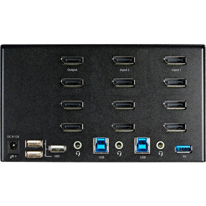 StarTech.com 2 Port Quad Monitor DisplayPort KVM Switch 4K 60Hz UHD HDR, DP 1.2 KVM Switch, 2 Port USB 3.0 Hub, 4x USB HID, Audio, Hotkey SV231QDPU34K