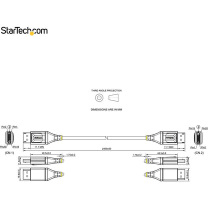 StarTech.com 6ft (2m) VESA Certified DisplayPort 1.4 Cable, 8K 60Hz HDR10, UHD 4K 120Hz Video, DP to DP Monitor Cord, DP 1.4 Cable, M/M DP14VMM2M