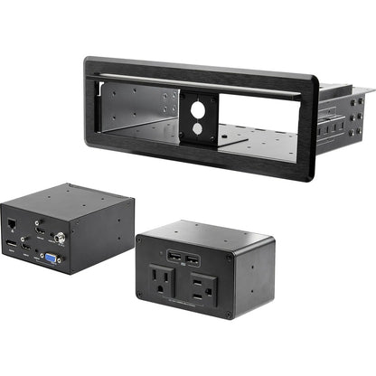 StarTech.com Conference Table Box for AV Connectivity & Charging, 4K HDMI/DP or VGA, GbE, Audio, Power Center w/ 2x USB & 2x UL AC Outlets KITBXAVHDPNA