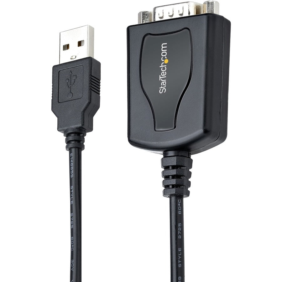 StarTech.com 3ft (1m) USB to Serial Cable with COM Port Retention, DB9 Male RS232 to USB Converter, USB to Serial Adapter, Prolific IC 1P3FPC-USB-SERIAL