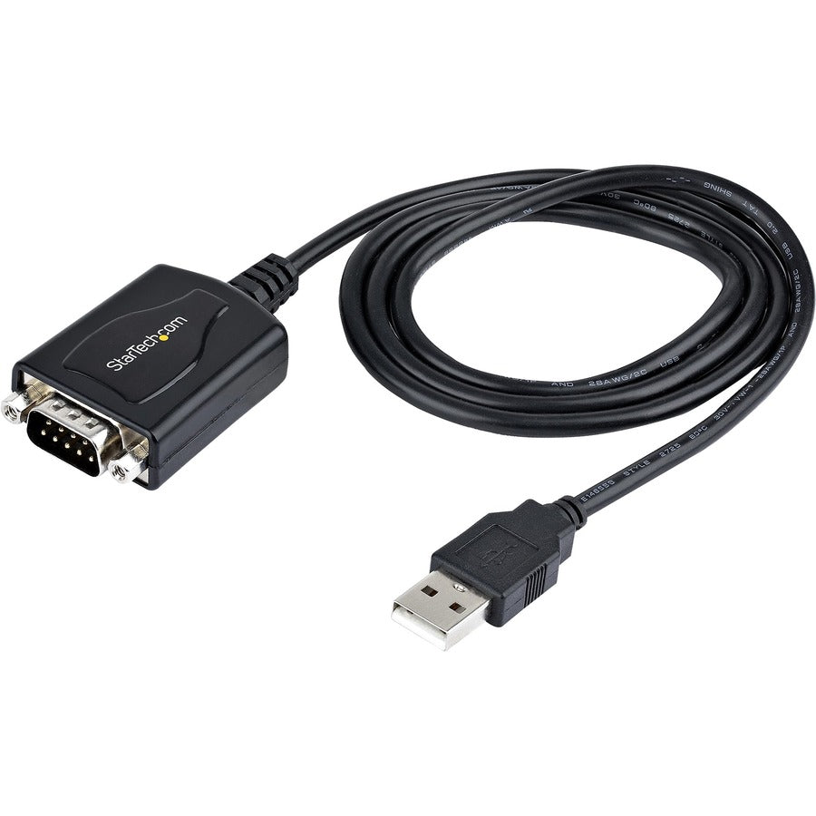 StarTech.com 3ft (1m) USB to Serial Cable with COM Port Retention, DB9 Male RS232 to USB Converter, USB to Serial Adapter, Prolific IC 1P3FPC-USB-SERIAL