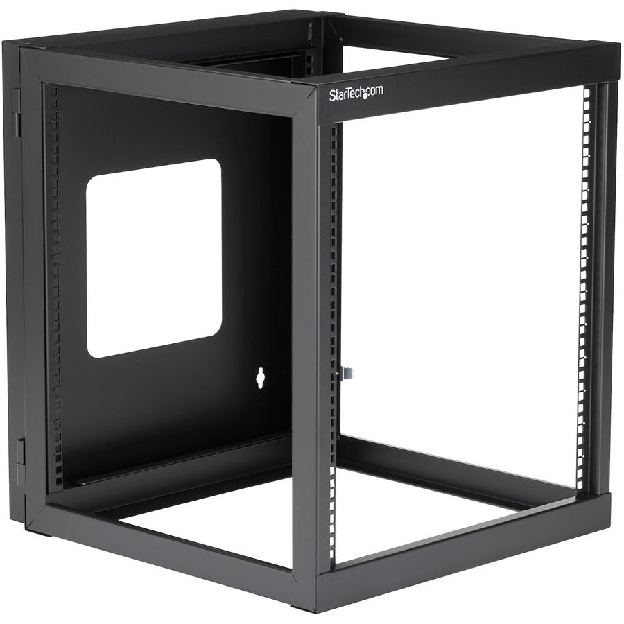 StarTech.com 4-Post 12U Hinged Wall-Mount Network Rack, 19" Open Frame Server Rack, Wall Mount Data Rack for IT Computer Equipment, TAA~ RK1219WALLOH