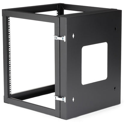 StarTech.com 4-Post 12U Hinged Wall-Mount Network Rack, 19" Open Frame Server Rack, Wall Mount Data Rack for IT Computer Equipment, TAA~ RK1219WALLOH