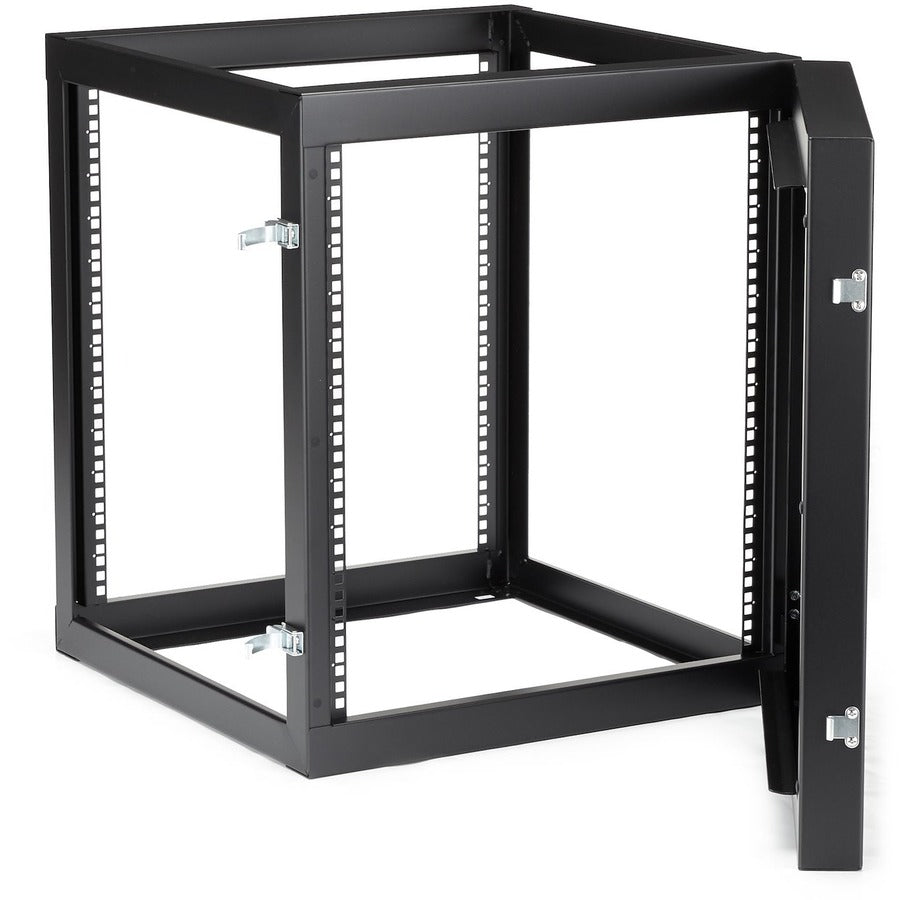 StarTech.com 4-Post 12U Hinged Wall-Mount Network Rack, 19" Open Frame Server Rack, Wall Mount Data Rack for IT Computer Equipment, TAA~ RK1219WALLOH