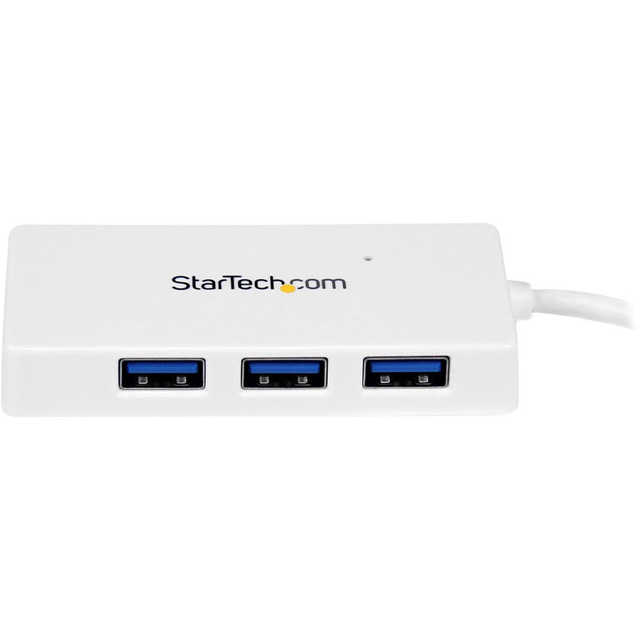 StarTech.com Portable 4 Port SuperSpeed Mini USB 3.0 Hub - 5Gbps - White ST4300MINU3W