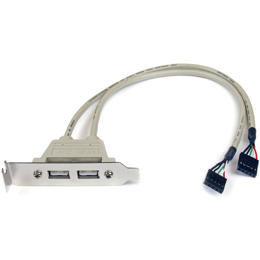 StarTech.com 2 Port USB A Female Low Profile Slot Plate Adapter USBPLATELP