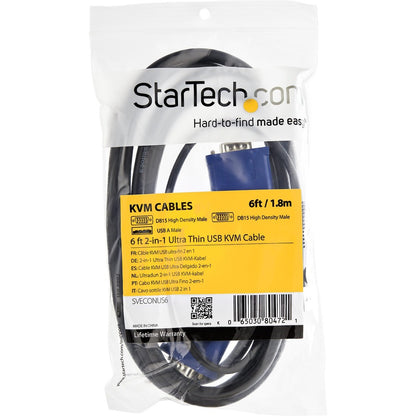 StarTech.com 2-in-1 - Video / USB cable - 4 pin USB Type A, HD-15 (M) - HD-15 (M) - 3.05 m SVECONUS10