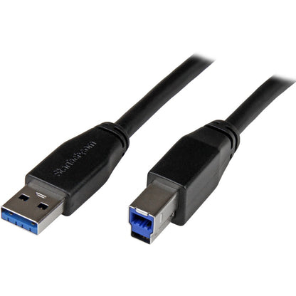 StarTech.com 5m 15 ft Active USB 3.0 (5Gbps) USB-A to USB-B Cable - M/M - USB A to B Cable - USB 3.2 Gen 1 USB3SAB5M