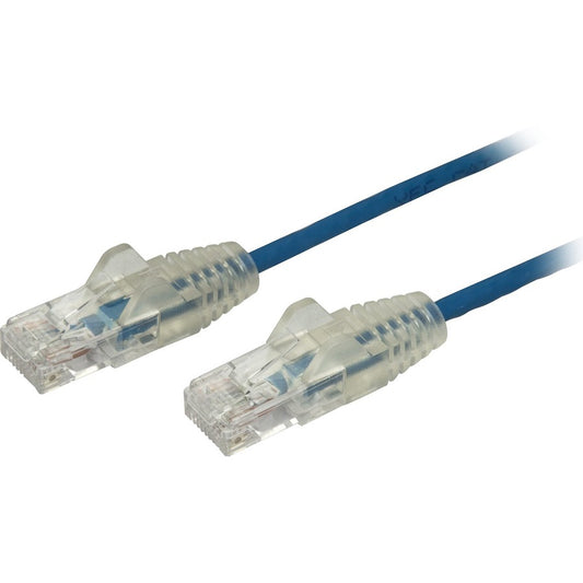 StarTech.com 10 ft CAT6 Cable - Slim CAT6 Patch Cord - Blue Snagless RJ45 Connectors - Gigabit Ethernet Cable - 28 AWG - LSZH (N6PAT10BLS) N6PAT10BLS