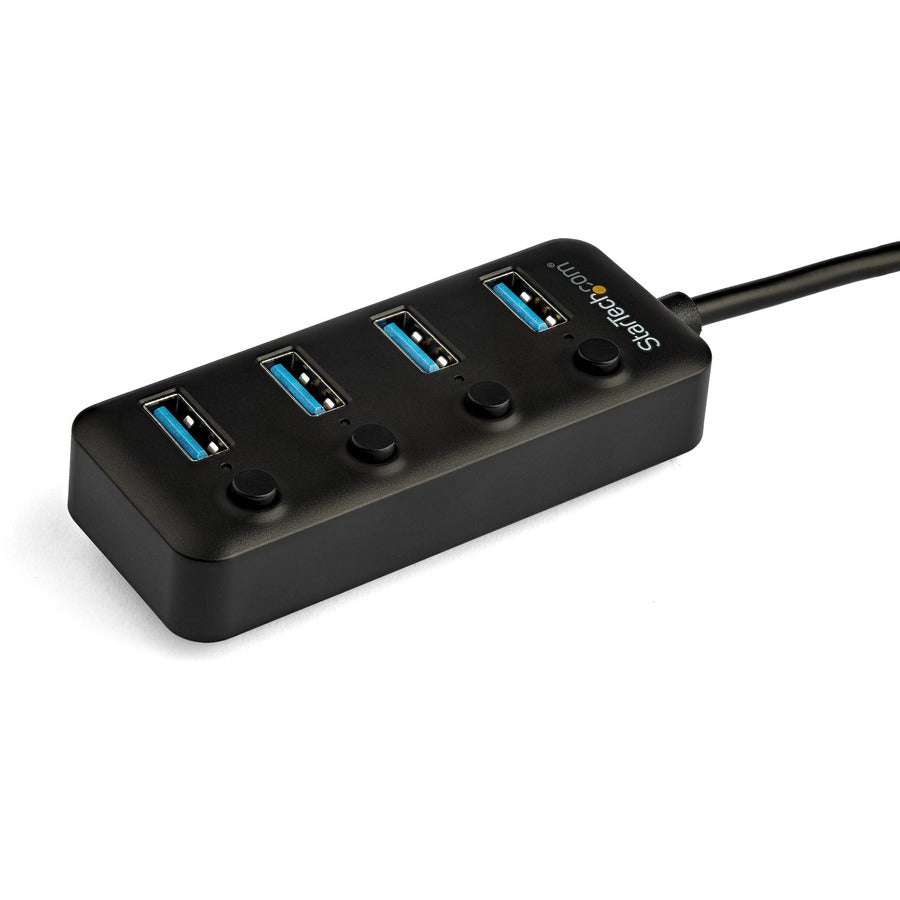 StarTech.com 4 Port USB C Hub - 4x USB 3.0 Type-A with Individual On/Off Port Switches - SuperSpeed 5Gbps USB 3.2 Gen 1 - Bus Powered HB30C4AIB