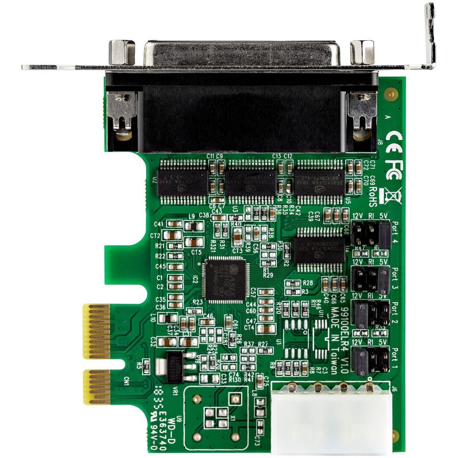 StarTech.com 4-port PCI Express RS232 Serial Adapter Card - PCIe Serial DB9 Controller Card 16950 UART - Low Profile - Windows/Linux PEX4S953LP