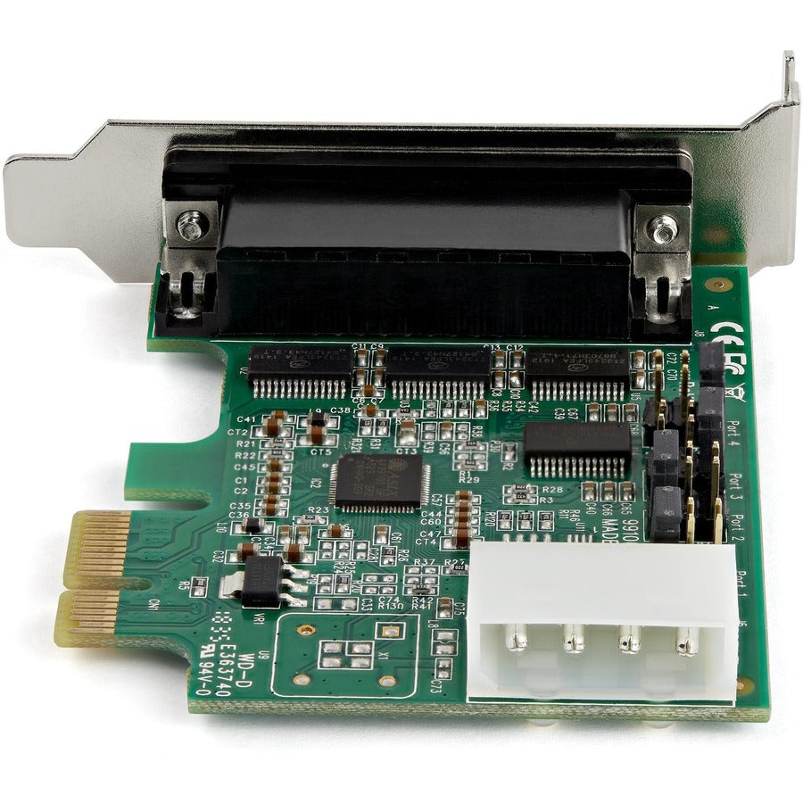 StarTech.com 4-port PCI Express RS232 Serial Adapter Card - PCIe Serial DB9 Controller Card 16950 UART - Low Profile - Windows/Linux PEX4S953LP