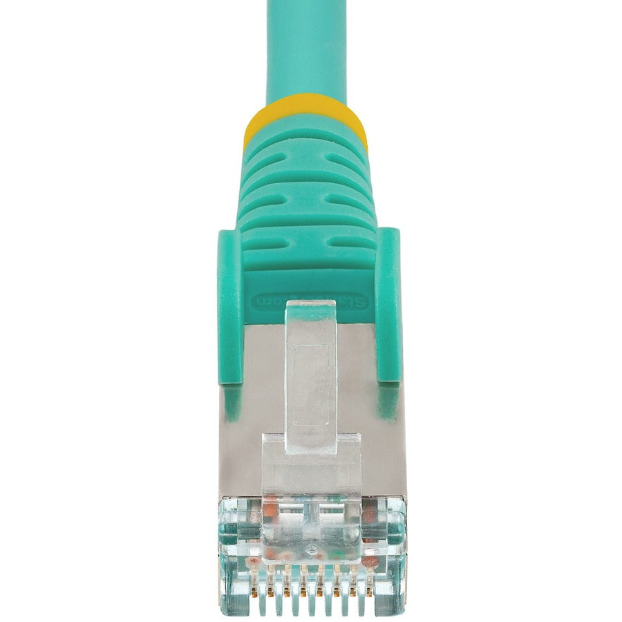 StarTech.com 9ft CAT6a Ethernet Cable, Aqua Low Smoke Zero Halogen (LSZH) 10 GbE 100W PoE S/FTP Snagless RJ-45 Network Patch Cord NLAQ-9F-CAT6A-PATCH