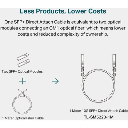 TP-Link 1 Meter 10G SFP+ Direct Attach Cable TL-SM5220-1M