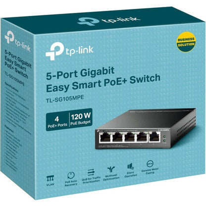 TP-Link 5-Port Gigabit Easy Smart Switch with 4-Port PoE+ TL-SG105MPE