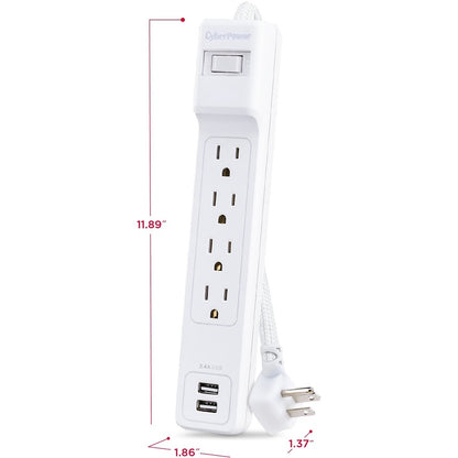 CyberPower Home Office P606URC2 6-Outlet Surge Suppressor/Protector P606URC2