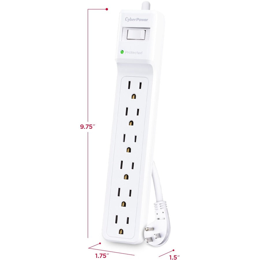 CyberPower B625 Essential 6 - Outlet Surge Protector with 1500 J Surge Suppression B625