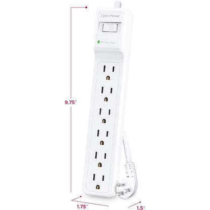 CyberPower B625 Essential 6 - Outlet Surge Protector with 1500 J Surge Suppression B625