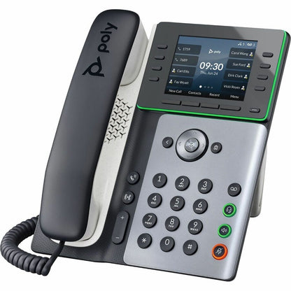 Poly Edge E350 IP Phone - Corded - Corded/Cordless - Wi-Fi, Bluetooth - Desktop, Wall Mountable - Black - TAA Compliant 82M89AA