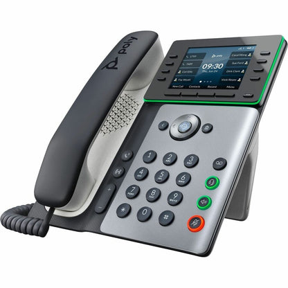 Poly Edge E350 IP Phone - Corded - Corded/Cordless - Wi-Fi, Bluetooth - Desktop, Wall Mountable - Black - TAA Compliant 82M89AA