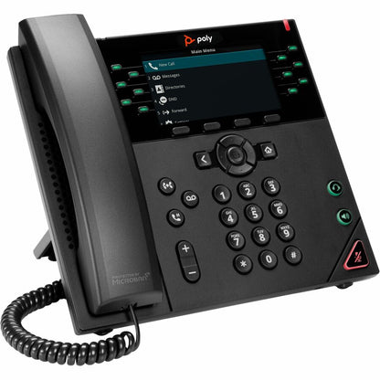 Poly VVX 450 IP Phone - Corded - Corded - Wall Mountable, Desktop - Black 89B76AA#ABA