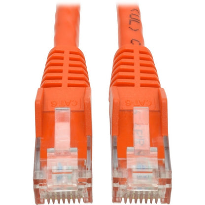 Tripp Lite by Eaton Cat6 Gigabit Snagless Molded UTP Patch Cable (RJ45 M/M), Orange, 6 ft N201-006-OR