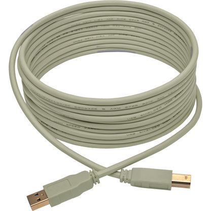 Tripp Lite by Eaton USB 2.0 Hi-Speed A/B Cable (M/M), Beige, 15 ft U022-015-BE