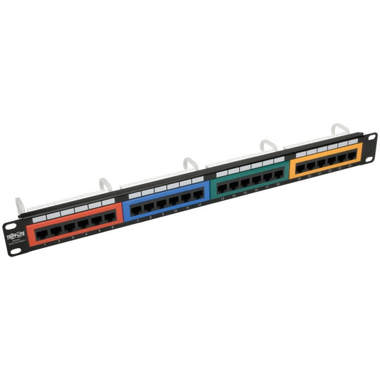 Tripp Lite by Eaton N053-024-RBGY 24-Port 1U Rack-Mount 110-Type Color-Coded Patch Panel N053-024-RBGY