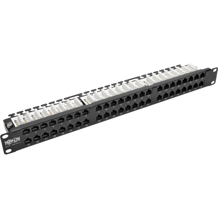 Tripp Lite by Eaton N052-048-1U 48-Port 1U Rack-Mount High-Density 110-Type Patch Panel N052-048-1U