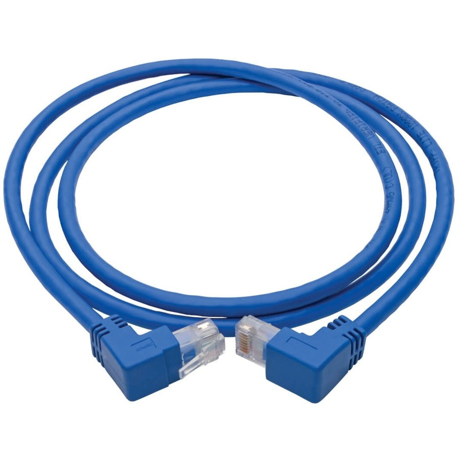 Tripp Lite by Eaton N204-004-BL-UD Cat6 UTP Patch Cable, Up-Angle Male/Down-Angle Male - 4 ft., Blue N204-004-BL-UD