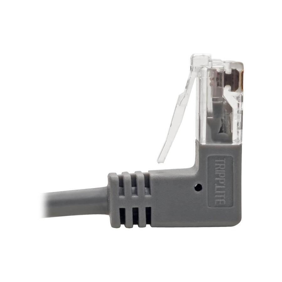 Tripp Lite by Eaton N201-SR1-GY Right-Angle Cat6 UTP Patch Cable - 1 ft., M/M, Slim, Gray N201-SR1-GY