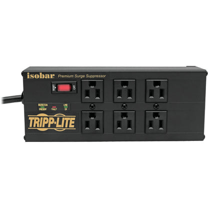 Tripp Lite Isobar Surge Protector Power Strip 6 Outlet 2 USB Charging Ports 10ft Cord - 6 x NEMA 5-15R, 2 x USB - 1440 VA - 3840 J - 120 V AC Input IBAR6ULTRAUSBB