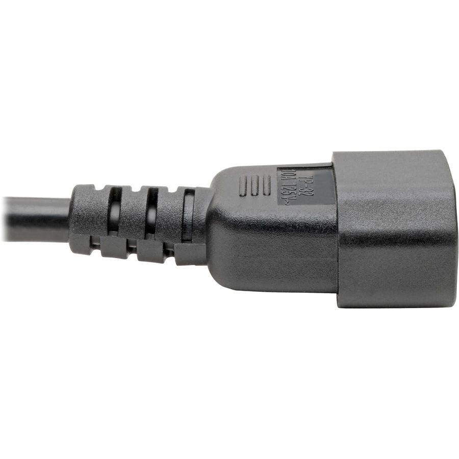 Tripp Lite by Eaton Y Splitter Computer Power Cord, 10A, 18 AWG (C14 to 4x C13), Black, 18 in. P004-18N-4XC13