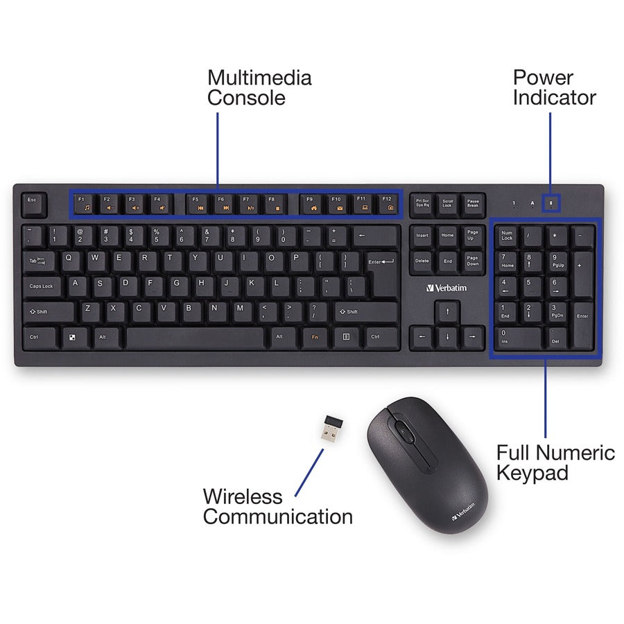 Verbatim Wireless Keyboard and Mouse 70724