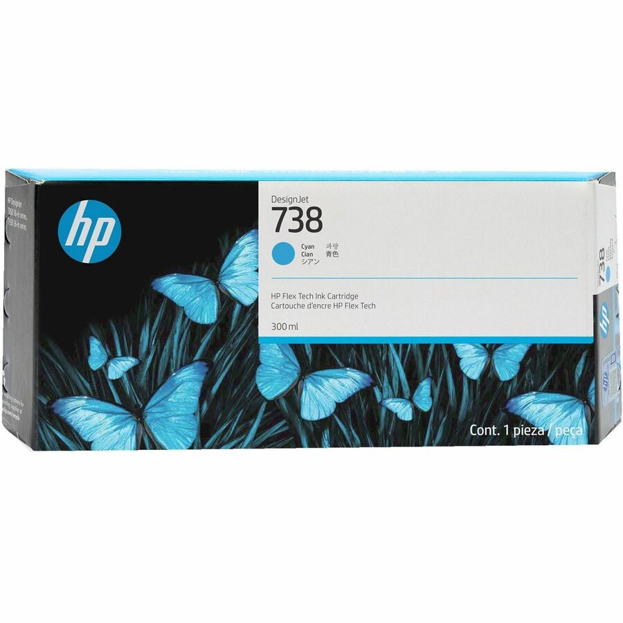 HP 738 Original Inkjet Ink Cartridge - Cyan Pack 676M6A