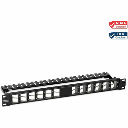 TRENDnet 24-Port Blank Angled Keystone Shielded 1U Patch Panel TC-KP24SA