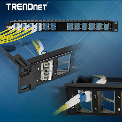 TRENDnet 24-Port Blank Angled Keystone Shielded 1U Patch Panel TC-KP24SA