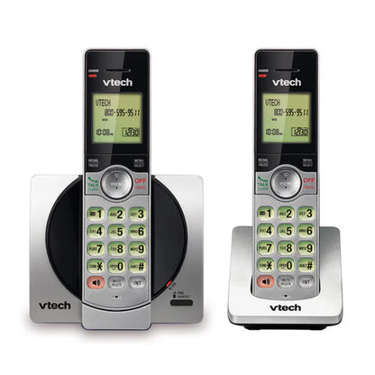 VTECH 2 Handset Cordless Phone with Caller ID/Call Waiting Silver