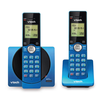 VTECH 2 Handset Cordless Phone with Caller ID/Call Waiting Blue