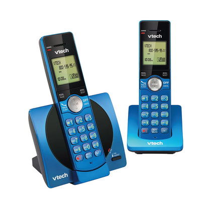 VTECH 2 Handset Cordless Phone with Caller ID/Call Waiting Blue