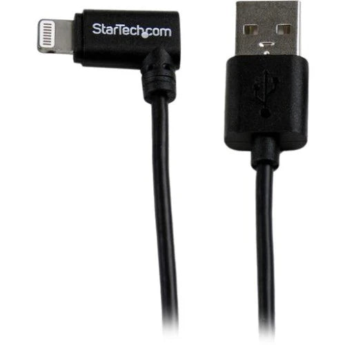 StarTech.com 1m (3ft) Angled Black Apple 8-pin Lightning Connector to USB Cable for iPhone / iPod / iPad USBLT1MBR