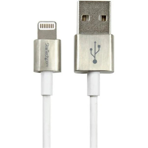 StarTech.com 1m (3ft) Premium Apple Lightning to USB Cable with Metal Connectors for iPhone / iPod / iPad - White USBLTM1MWH